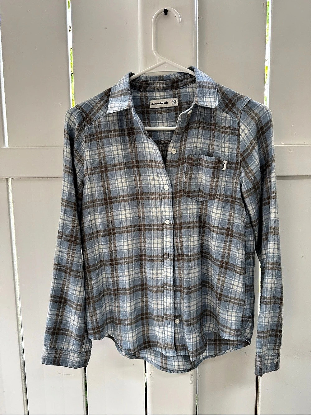 Abercrombie Kids Girls 11/12 Plaid Button Down Shirt Like New